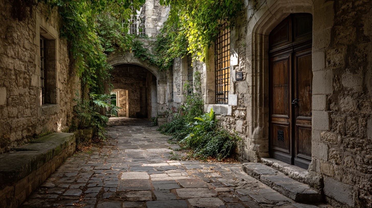Ruelles secrètes de Tours menant à jardins cachés et trésors architecturaux